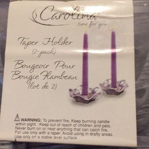 Pair of Silver Flower-Shaped Candle Stick Holders